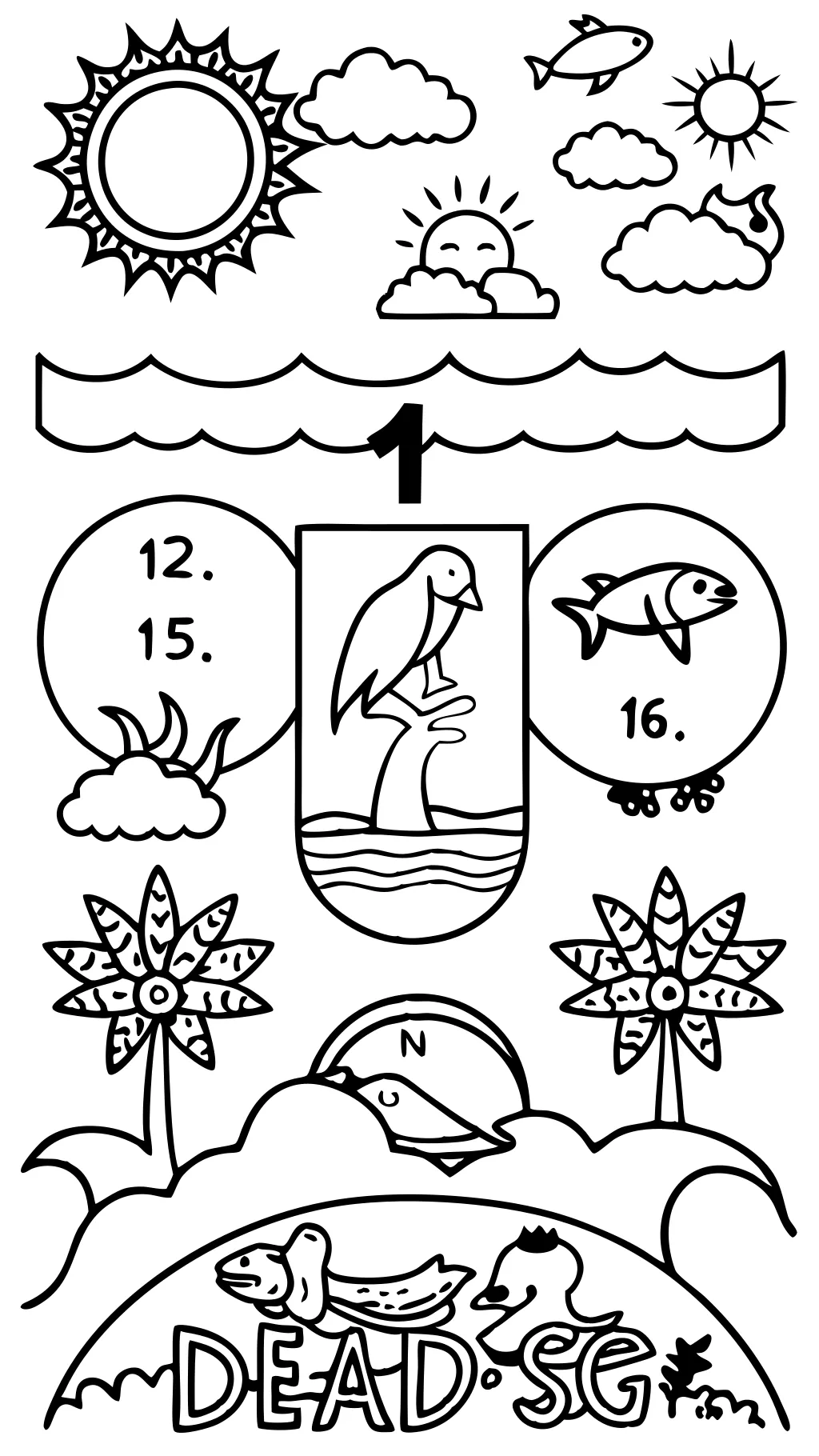 days of creation coloring pages free